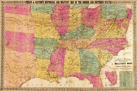 24x36 Gallery Poster Map Of Battles Of Civil War From 1861 To May