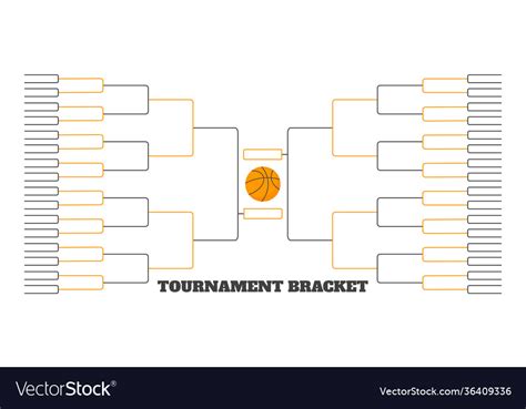 64 Team Tournament Bracket Championship Template Vector Image