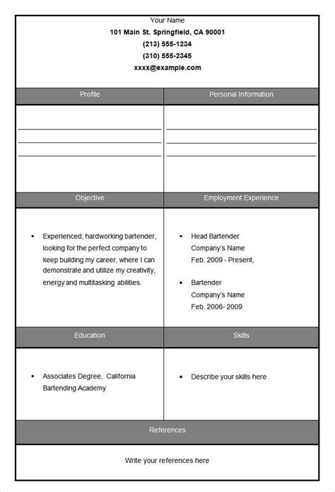 Downloads are both in pdf and docx word files. 46+ Blank Resume Templates - DOC, PDF | Free & Premium Templates