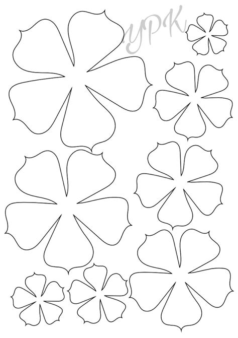 Flores De Papel Molde Para Decoracion Felt Flower Template Paper
