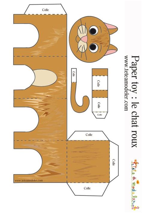 Chats Roux Gats Rogenc Gatos Bermejo Reddish Cats 3d Paper Crafts