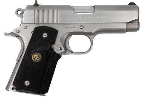 Colt Mk Iv Series 80 Stainless Officers Model 45 Acp Pistol Used In
