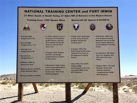 National Training Center And Fort Irwin Historical Marker