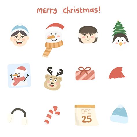 Christmas Sticker Pack Vector A Girl A Boy Christmas Png And Vector