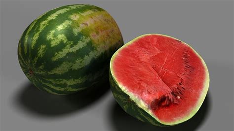 3d Model Watermelon Vr Ar Low Poly Cgtrader