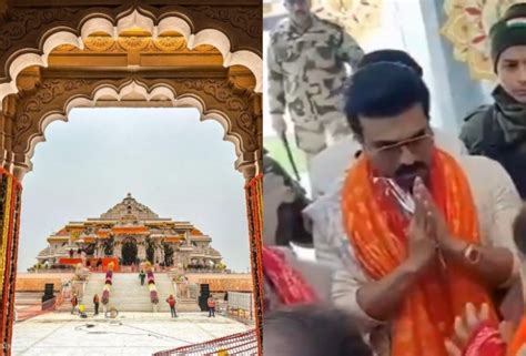 Ram Charan And Chiranjeevi Get Grand Welcome At Ram Mandir Pran