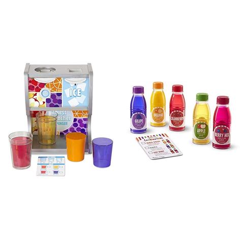 Melissa Doug Wooden Thirst Quencher Drink Dispenser With Cups Juice