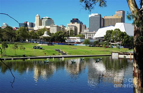 Adelaide South Australia Riverbank City Skyline Photograph By