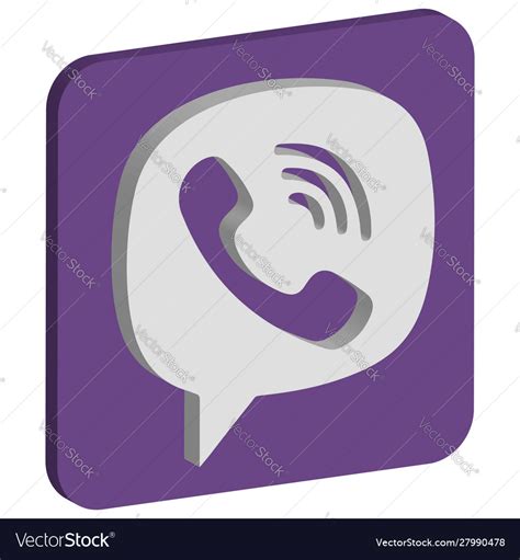 Viber Logo Isometric Icon Royalty Free Vector Image