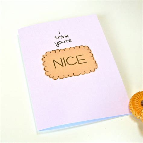 Our volunteers are supported by two full time staff (an operations manager and assistant manager) and numerous part time cashiers and processing staff that are responsible for the daily operation of both stores. 'nice' biscuit retro greetings card by wood paper scissors | notonthehighstreet.com