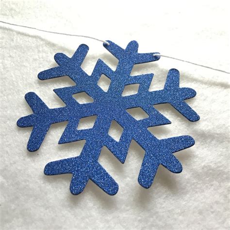 Blue Glitter Snowflake Garland 6 Ft Long Winter Party Etsy
