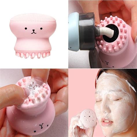Hot Sale 1pc Cartoon Cute Facial Cleansing Exfoliator Cute Silica Gel