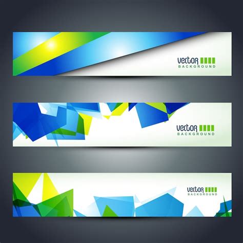 Free Vector Set Of Three Stylish Banners