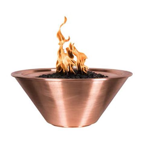 Visually it has a solid, sculptural presence and holds its own in environments of any size. 36" x 12" Copper Fire Bowl with Electronic Ignition ...