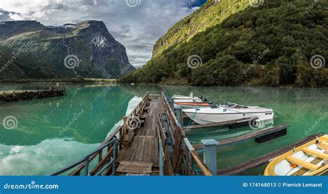 Lovatnet Lake Views Around Geiranger In Norway Stock Image Image Of
