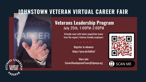 Johnstown Veteran Virtual Career Fair Veterans Leadership Program