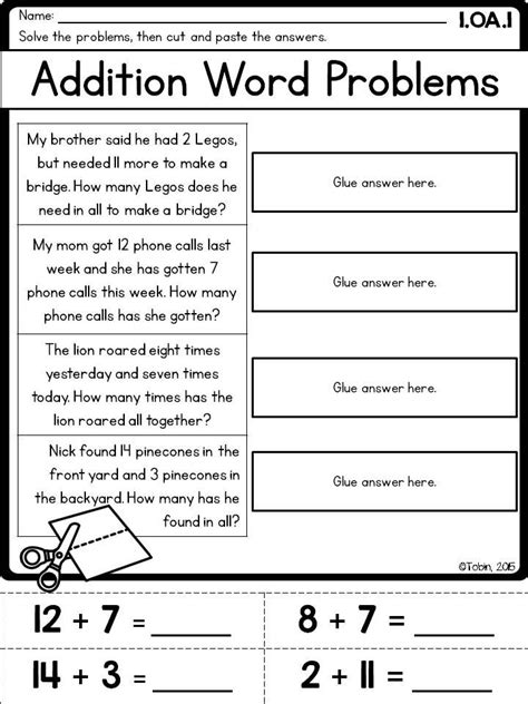 Ixl will track your score, and the questions will automatically increase in difficulty as you improve! 1st Grade Math Printables Worksheets- Operations and Algebraic Thinking OA | Word problems, Math ...