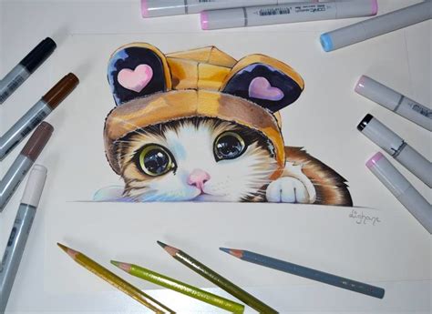 Bunnty Kitty Cats Copic Marker Lighanes Artblog On Artstation At