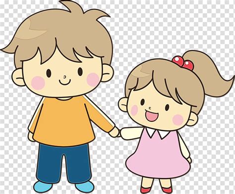 Smiling Brother And Sister Flat Vector Characters Happy Children