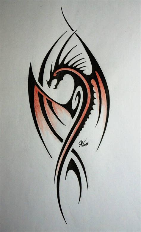 Tribal Dragon By Esmeekramer On Deviantart Татуировки китайского