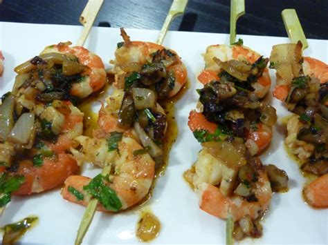 La Sauce des Toqués Brochettes de crevettes marinées