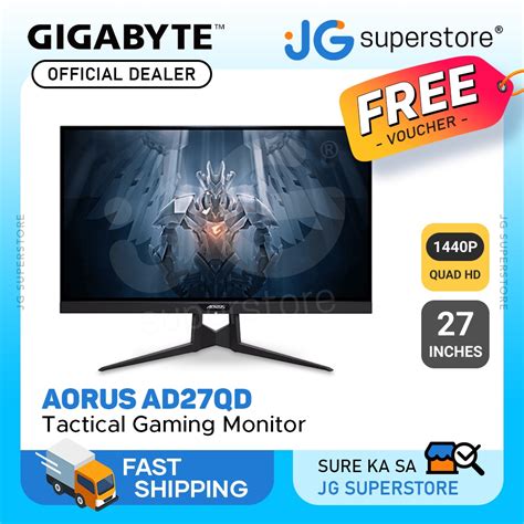 Gigabyte Aorus Ad27qd 27 1440p Qhd Tactical Gaming Monitor With 144hz