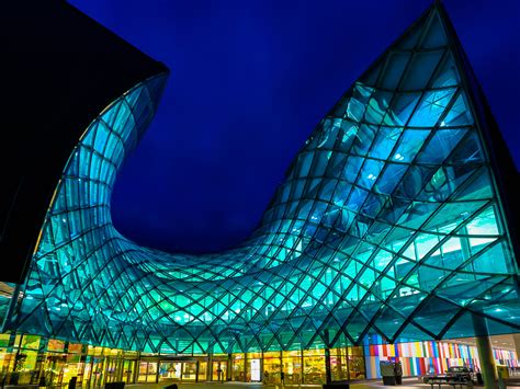 Wallpaper Cityscape Night Architecture Building Sky Symmetry