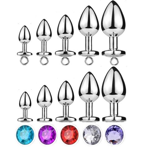 Super Mini Small Medium Large Set Pull Ring Crystal Metal Anal Beads Butt Plug Jewelry Bondage