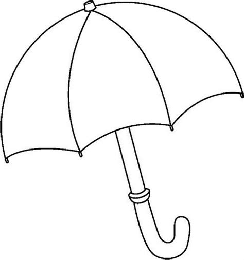 An Umbrella That Has Been Drawn In Black And White With The Handle