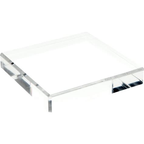 Plymor Clear Polished Acrylic Square Beveled Display Base 1 H X 6 W