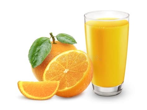 Fresh Orange Juice With Fruits Isolated On White Stock Image Image