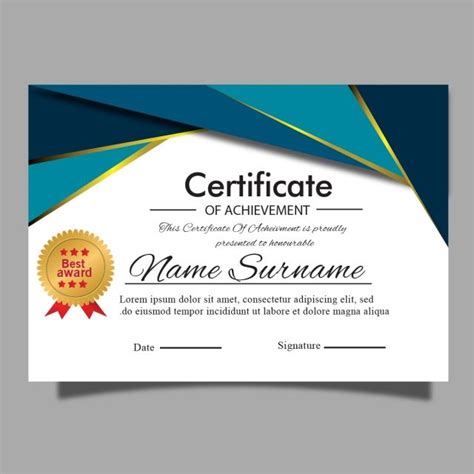 Elegant Modern Certificate Template For Award Diploma Or Multipurpose