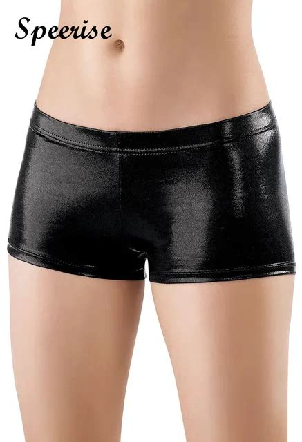 Aliexpress Com Buy Speerise Women Low Waist Shiny Metallic Shorts