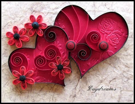 Daydreams Quilled Valentine Love This Embossed Paper With Quilling
