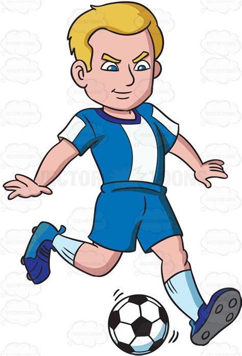 A Male Soccer Athlete Kicking A Ball Cartoon Boy Kicks Athlete
