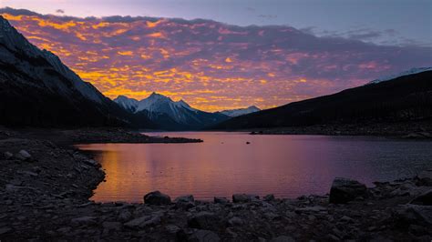 Download Wallpaper 3840x2160 Mountains Lake Sunset