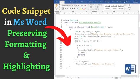 How To Easily Insert Code Snippet Into Word Preserving Format Syntax