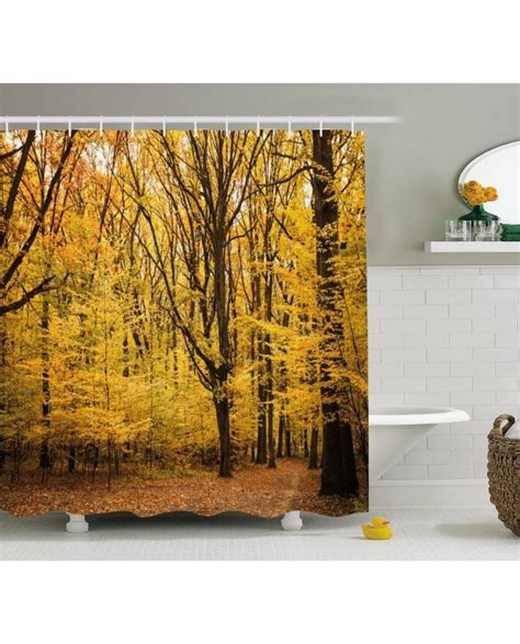 Forest Shower Curtain Autumn In Nature Theme Print For
