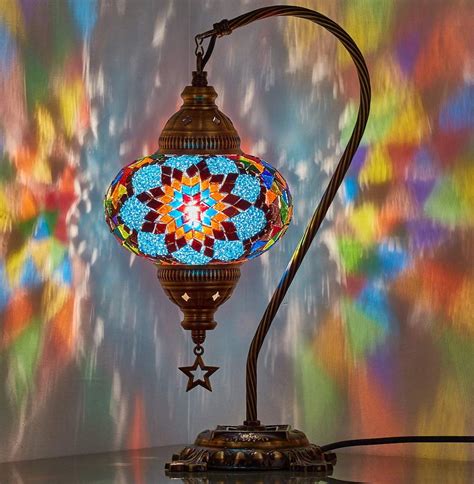 Lamodahome Turkish Moroccan Mosaic Table Lamp With Us Plug