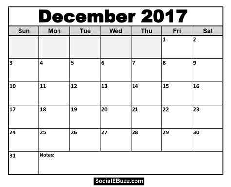December 2017 Calendar Printable Template With Holidays Pdf Usa Uk