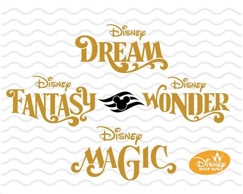 4 Disney Cruise Ship Names / Disney Fantasy svg / Disney Magic svg / Disney Wonder svg / Disney ...