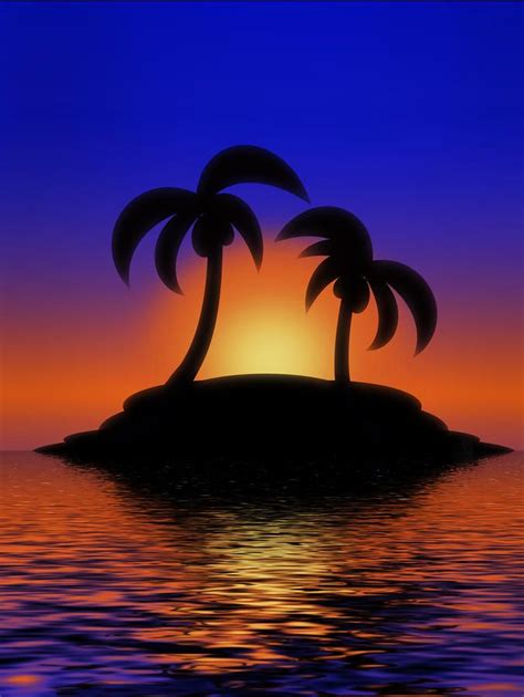 Palm Tree Sunset Paintings Palm Tree Sunset Digital Art Palm Tree