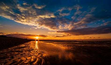Sonnenuntergang An Der Nordsee Bei Cuxhaven Foto And Bild Landschaft