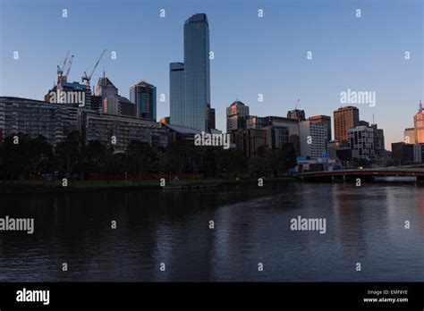 City Skyline Melbourne Australia Stock Photo Alamy