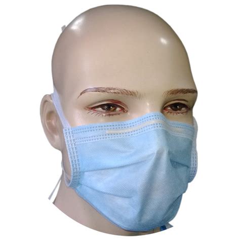 Disposable 3 ply surgical medical face. 3 Ply Tie On Surgical Mask - Blue, Packaging Size: Box Of ...