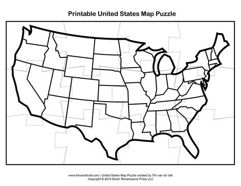 Printable Us Map Puzzle