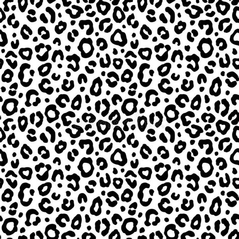 Leopard Seamless Pattern Monochrome In Black And White Hand Drawn