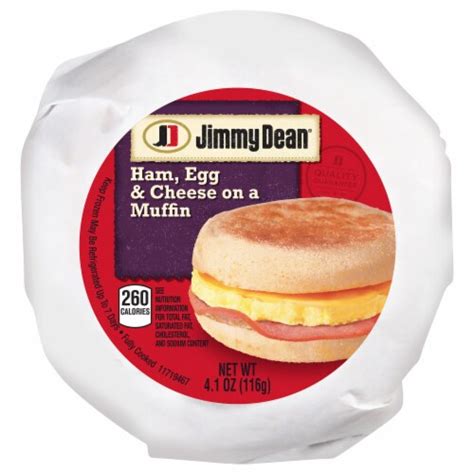 Jimmy Dean® Ham Egg And Cheese Muffin Frozen Breakfast Sandwich 41 Oz