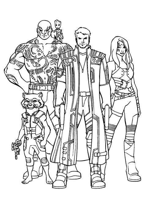 Bring the guardians of the galaxy to life with this coloring page! Les Gardiens de la Galaxie - Coloriage Les Gardiens de la ...