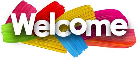 Welcome Poster With Brush Strokes Stock Vector Illustration Of